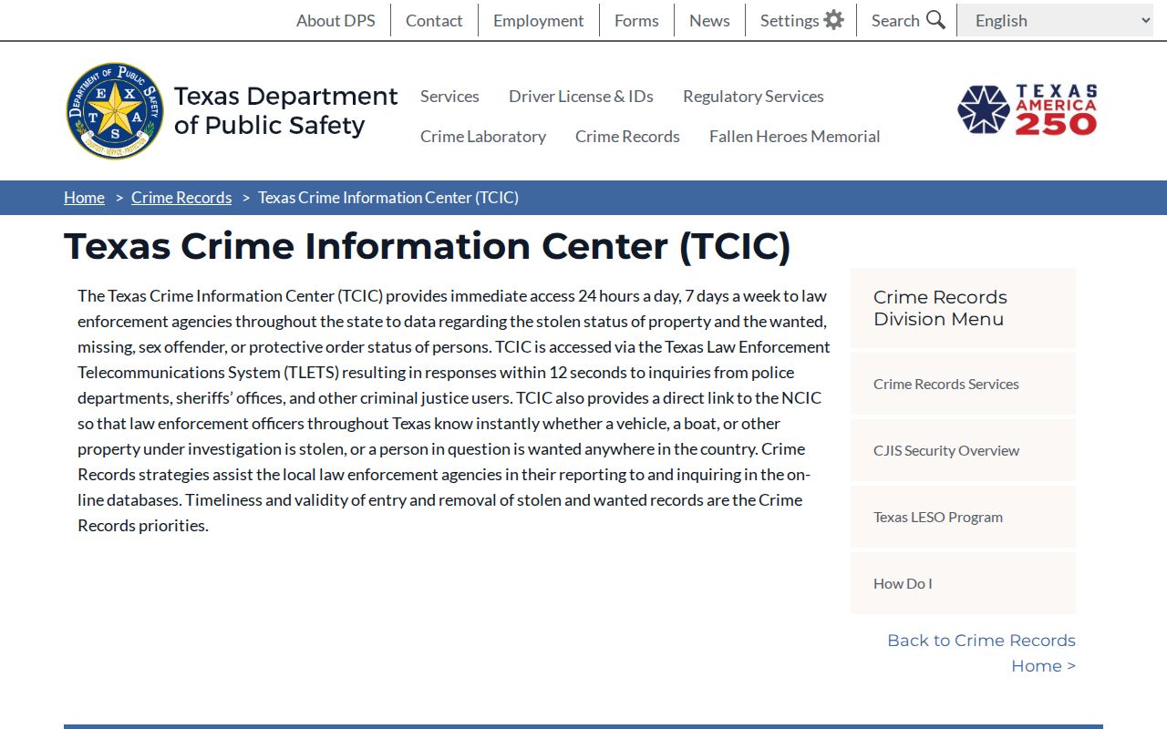 Jack County outstanding warrant context, Texas Crime Information Center system