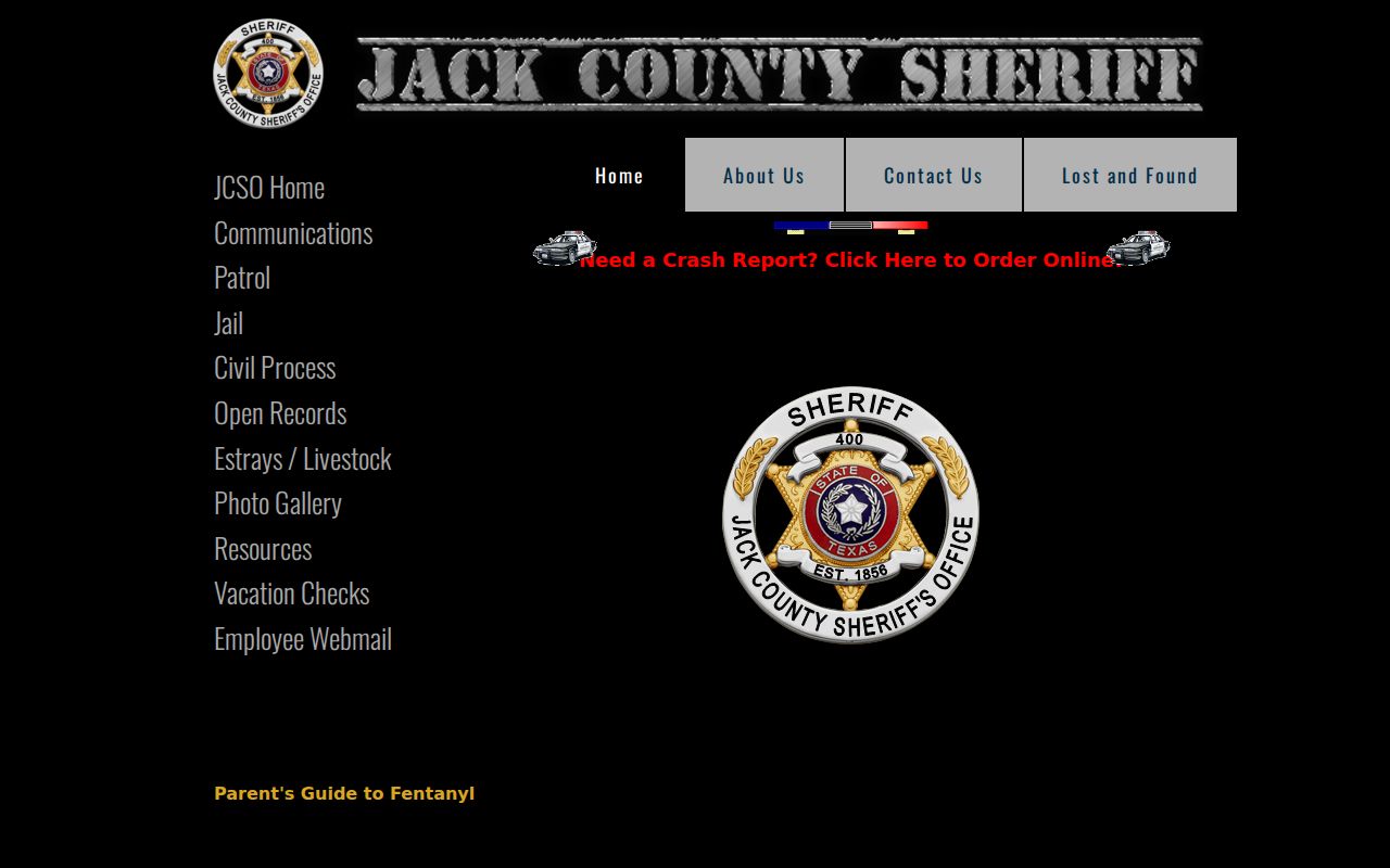 Jack County Sheriff's Office contact information for warrant records